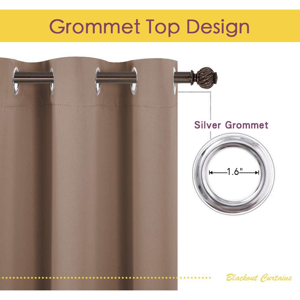 Nicetown Room Divider Curtain Screen Partitions, Hide Clutter Separate Functions Grommet Top Portable Room Divider Curtain Panel For Sliding Door (Single Panel, 8Ft Tall X 10Ft Wide, Cappuccino)