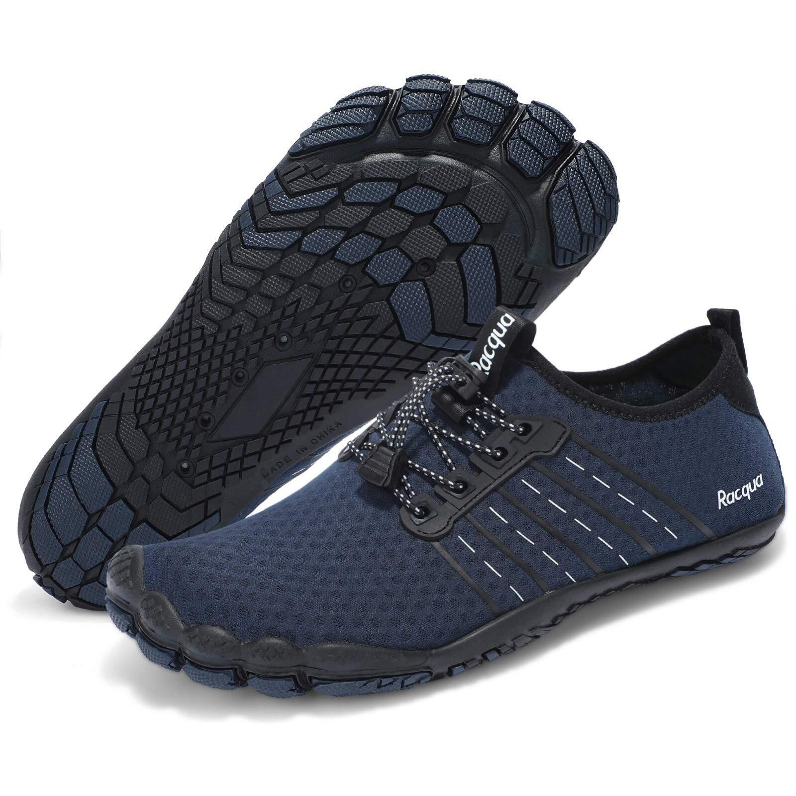 Racqua Hiking Water Shoes Quick Dry Barefoot Aqua Sport Beach Swim Surf Diving Walking For Men Women Blue 11 W/10 M