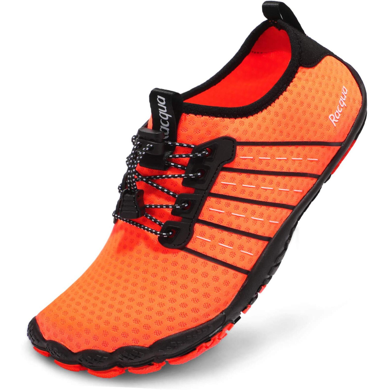 Racqua Water Walking Shoes Quick Dry Barefoot Beach Aqua Sport Swim Surf Pool Hiking Diving For Men Women Orange 12 W/11 M