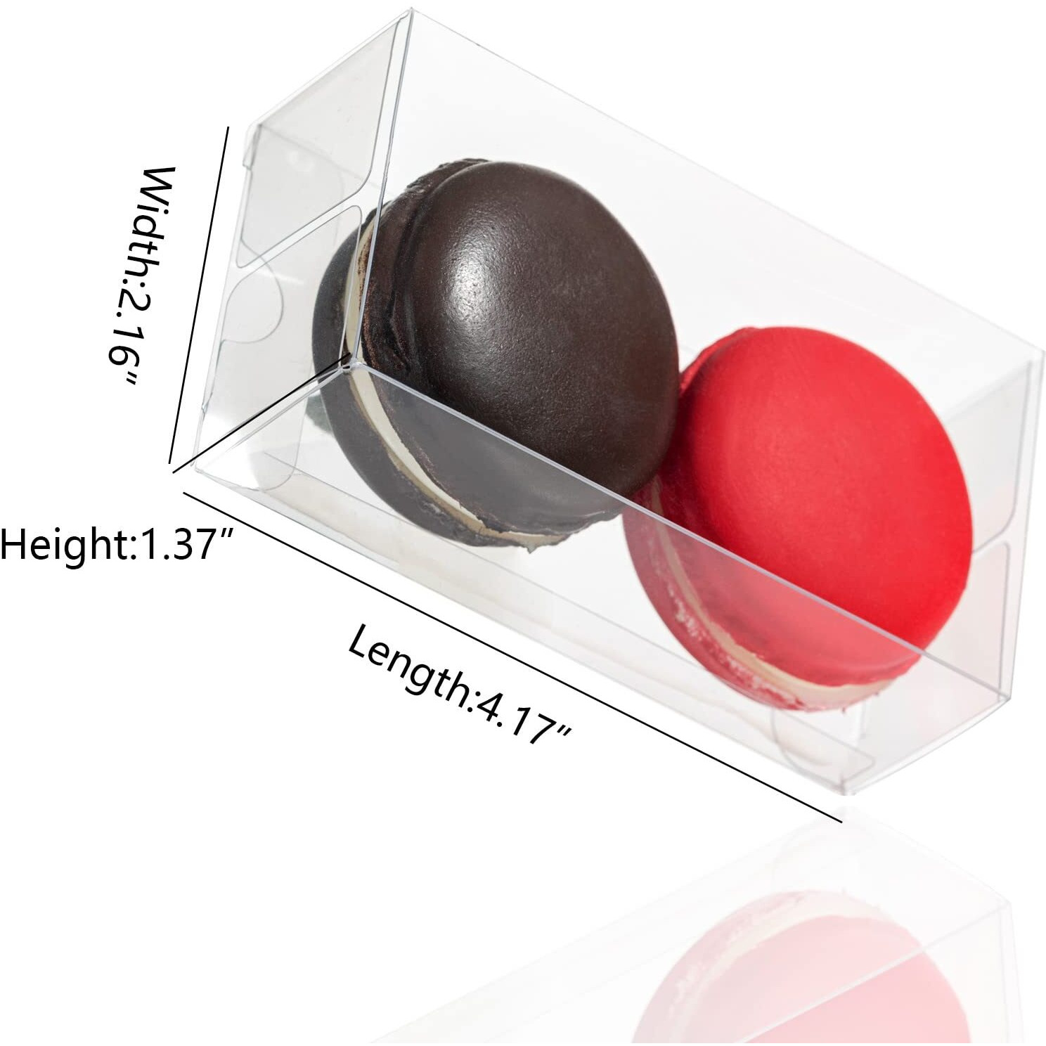 100 Pack Clear Macaron Boxes For 2 Small Plastic Chocolate Covered Ore Boxes 4.17 X 2.16 X 1.37 Inches For Wedding Bridal Shower Baby Shower Party Favors Small Bakery Boxes Pastry Treat Boxes