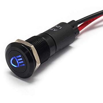 Alpinetech Plb12Ms 12Mm 12 12V Led Metal Signal Indicator Pilot Dash Light (High Beam Indicator)
