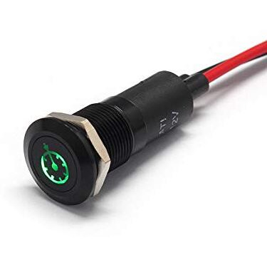 Alpinetech Plb12Ms 12Mm 1/2" 12V Led Metal Signal Indicator Pilot Dash Light (Cruise Control)
