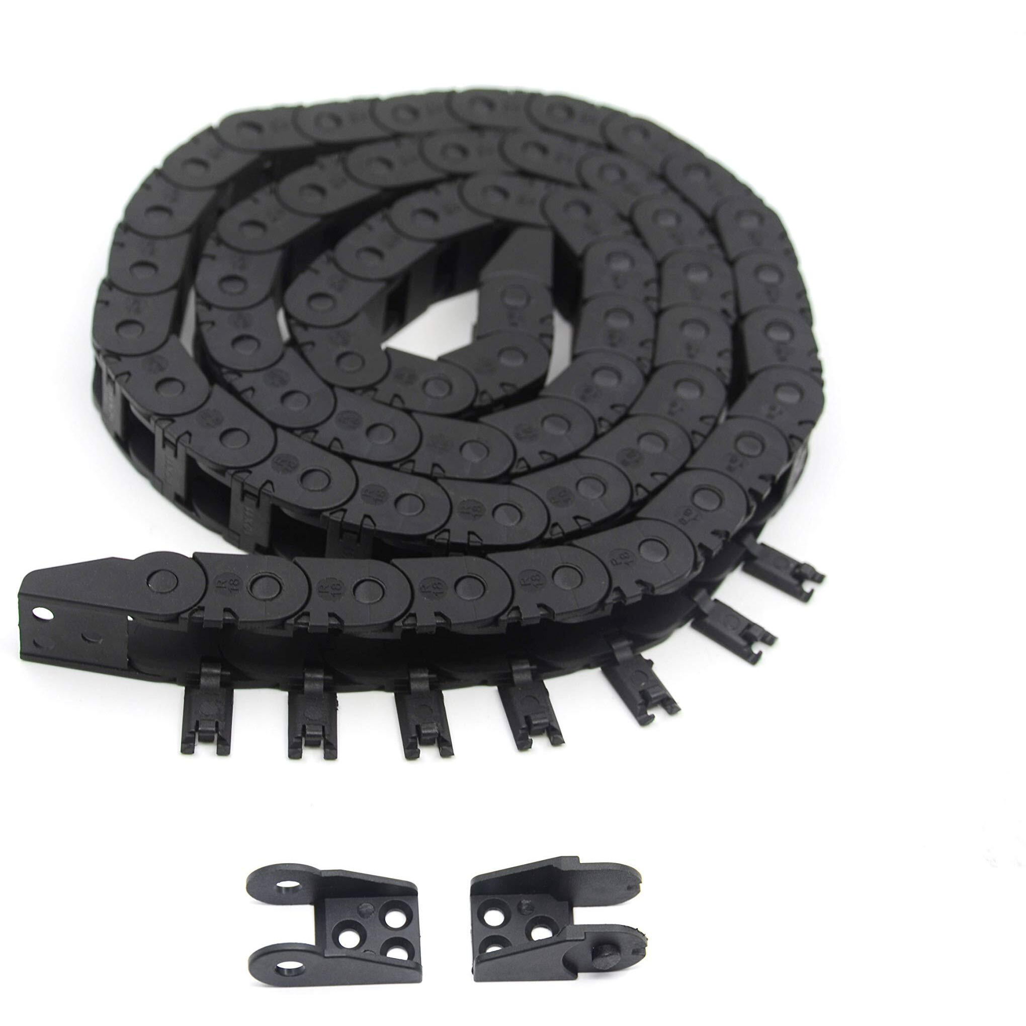 Befenybay 10Mm X 11Mm Length 1Meter Black Plastic Open Type Cable Wire Carrier Drag Chain Towline R18 For 3D Printer And Cnc Machines (10Mmx11Mm-Outside Open)