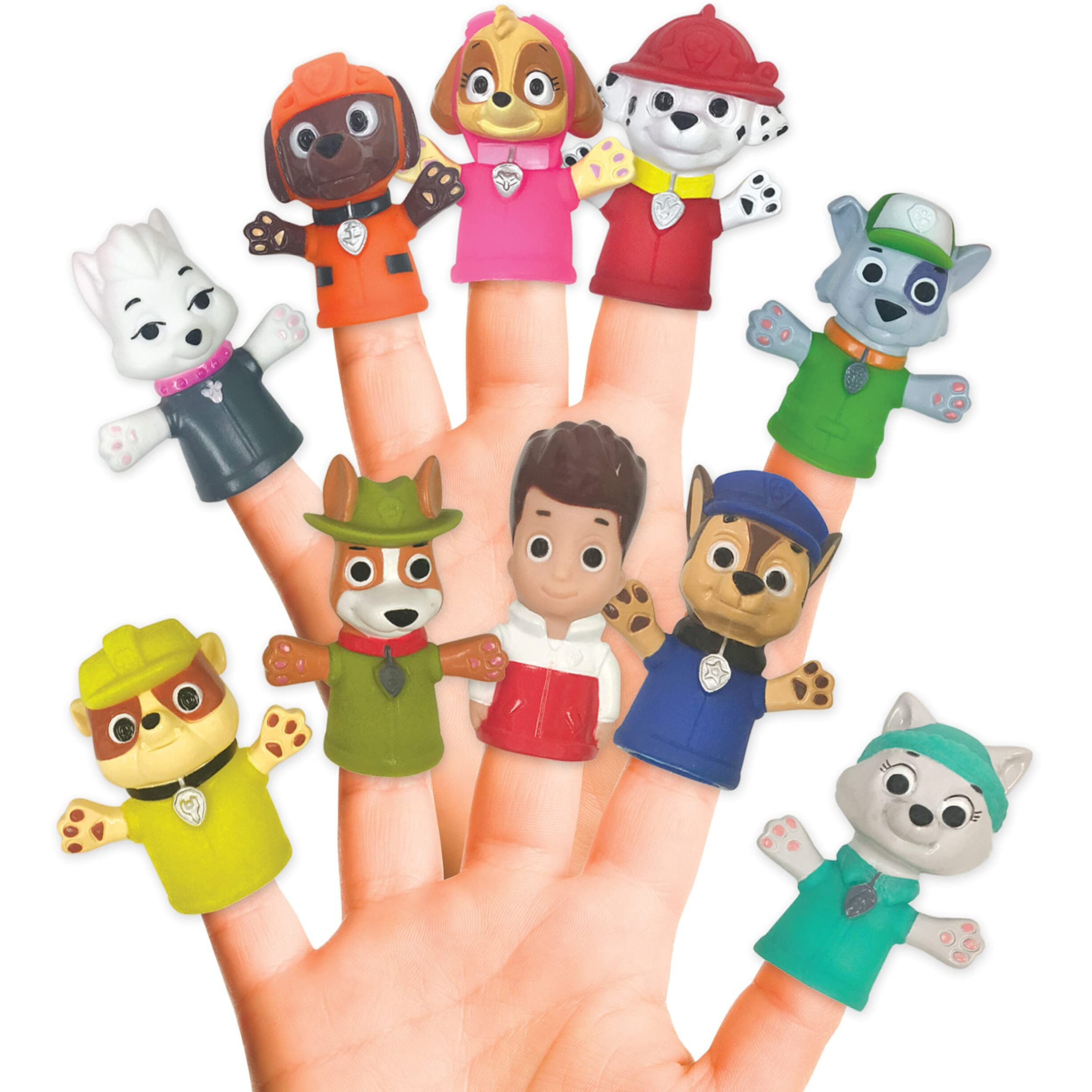 Ginsey Nickelodeon Paw Patrol 10 Piece Finger Puppet - Party Favors, Educational, Bath Toys, Floating Pool Toys, Beach Toys, Finger Toys, Story Time, Playtime