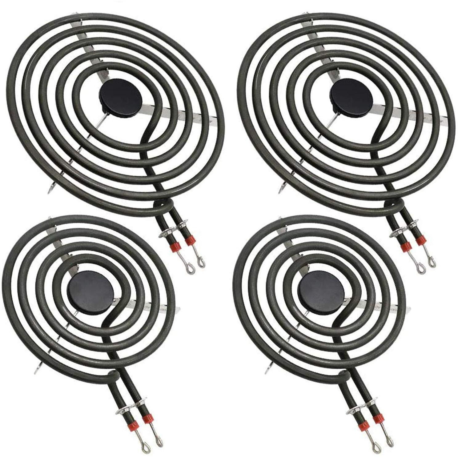 Mp22Ya Electric Range Burner Element Unit Set By Beaquicy - Replacement For Ken-More Whirlpool May-Tag Hardwick Norge Rangesstoves - Package Include 2 Pcs Mp15Ya 6 And 2 Pcs Mp21Ya 8