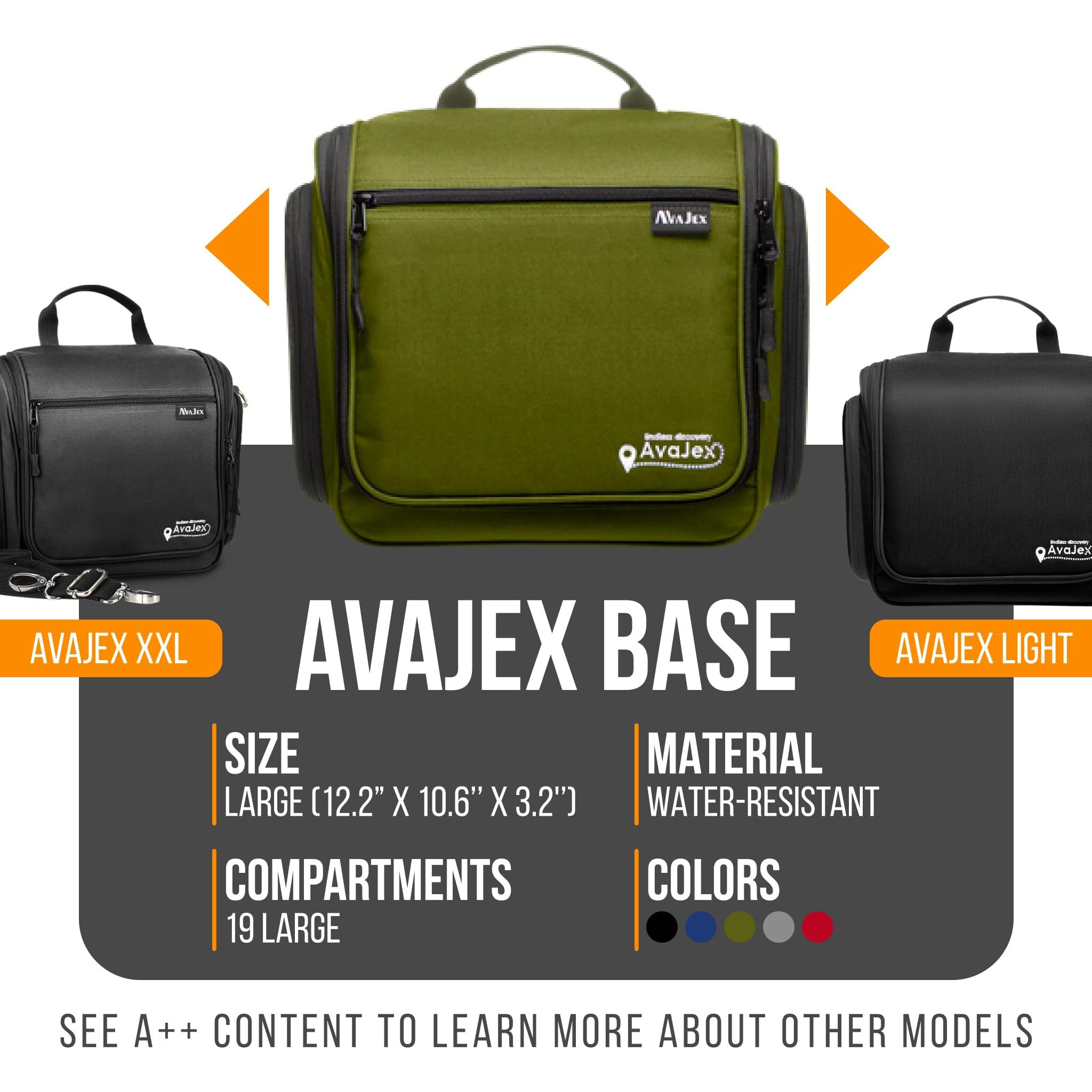 Travel Toiletry Bag For Men And Women - Large Hanging Toiletry Organizer - Waterproof Hygiene Bag With Metal Xxl Swivel Hook, With Ykk Zippers And 19 Compartments For Toiletries, Makeup, Cosmetics