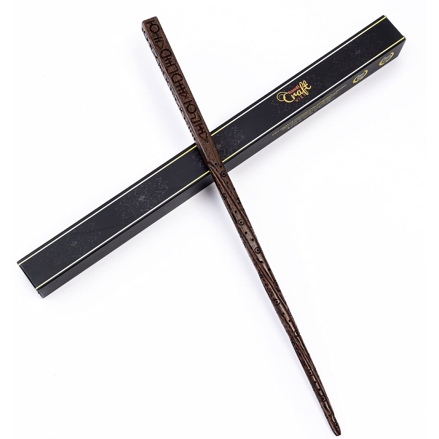 Handicraftviet - Hand Carved Wooden Magic Wand, Magic Wands For Wizards/Collectible Cosplay Magical/Magical Gift For Halloween, Christmas And Birthday Party,15 Inch (S1)