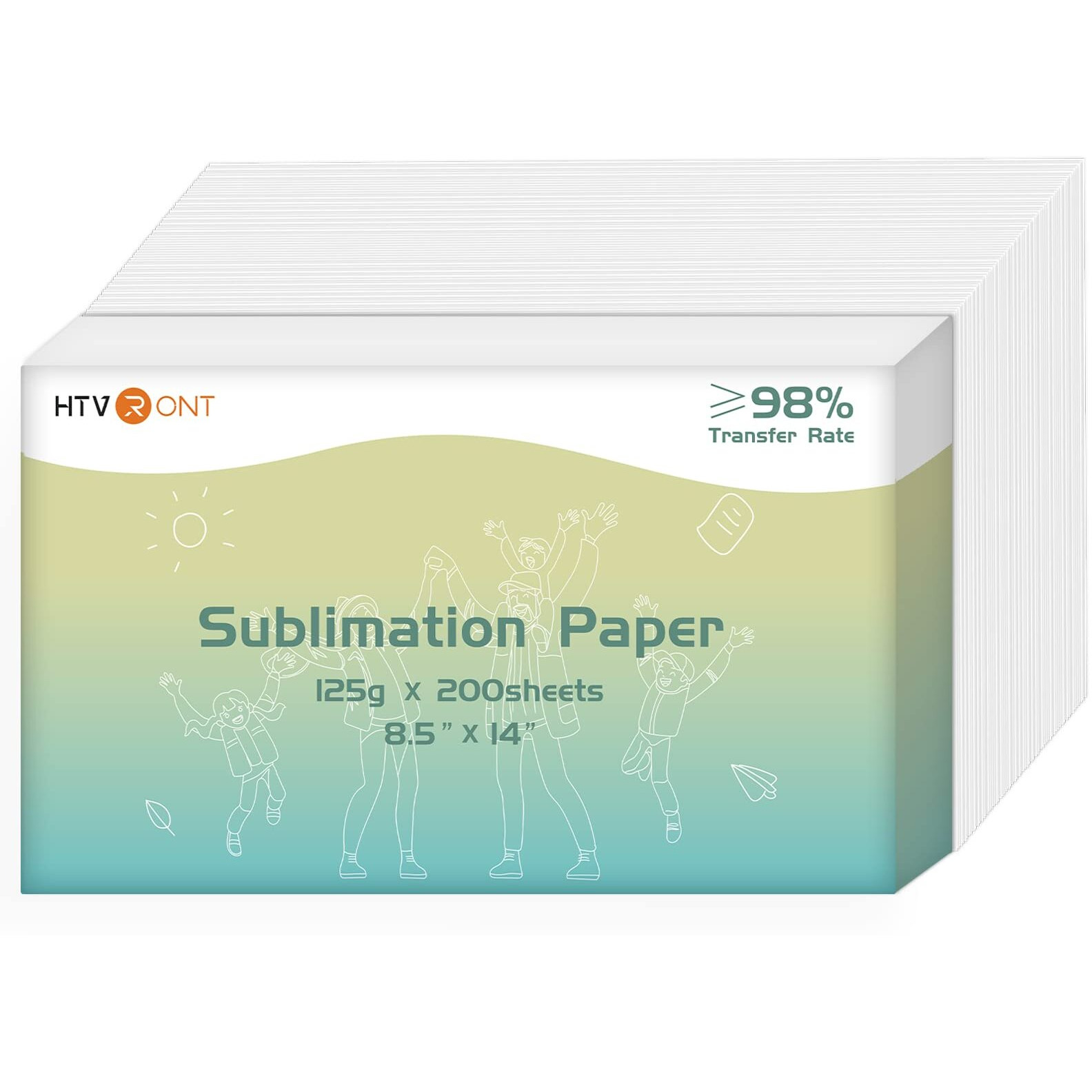 Htvront Sublimation Paper 8.5X14 Inch - 200 Sheets Transfer Paper Compatible With Inkjet Printer, Heat Transfer Paper For Tumblers, Mugs, T-Shirts And Other Sublimation Blanks