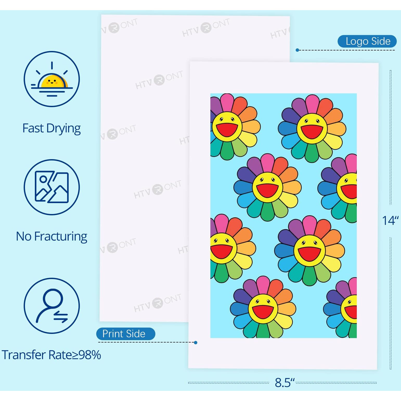 Htvront Sublimation Paper 8.5X14 Inch - 200 Sheets Transfer Paper Compatible With Inkjet Printer, Heat Transfer Paper For Tumblers, Mugs, T-Shirts And Other Sublimation Blanks