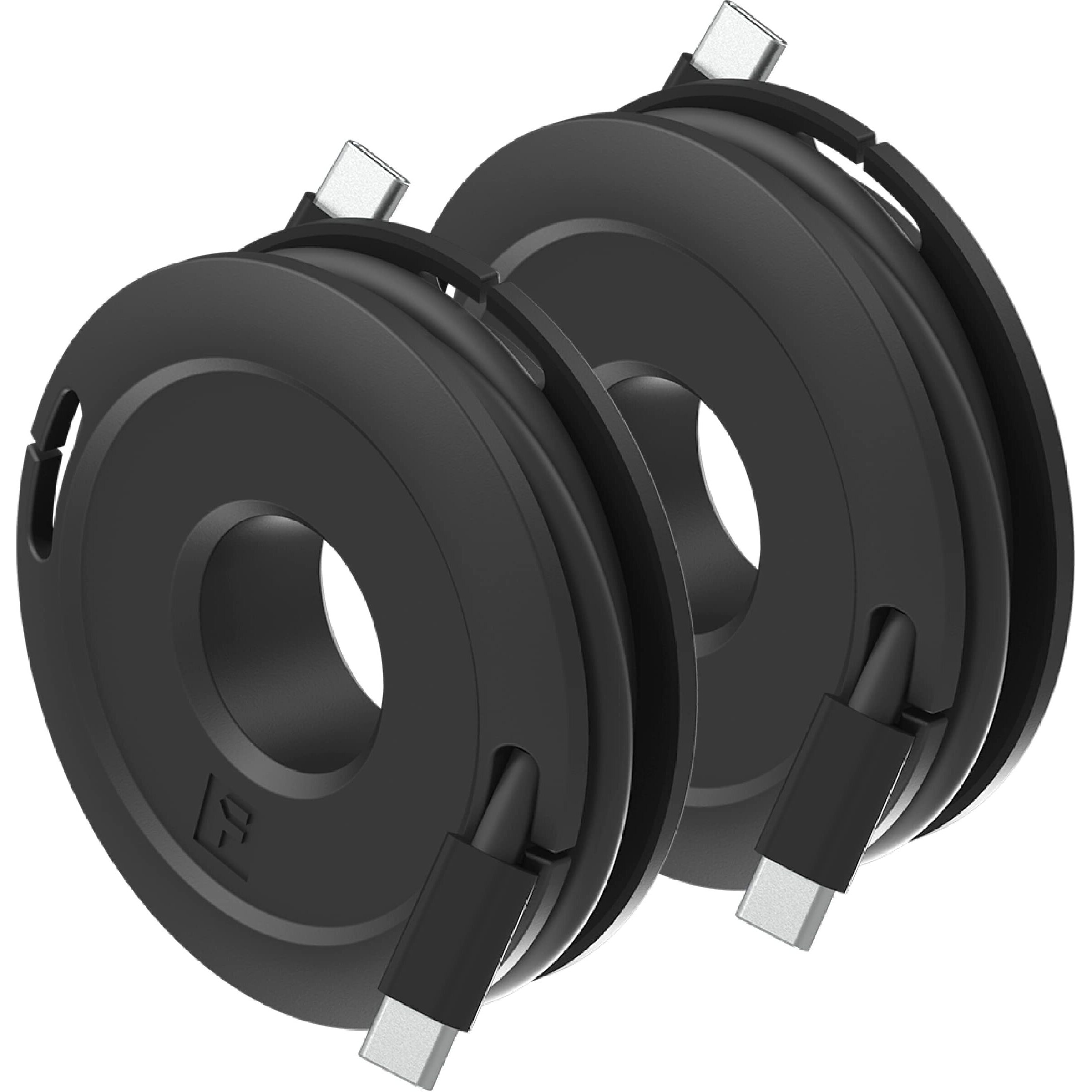 Fuse Side Winder Mini And Max Headphone, Earbud And Charging Cable Winder And Organizer Perfect For Wrapping Earbuds And Cords For Travel And Organization (Max (2-Pack), Black)