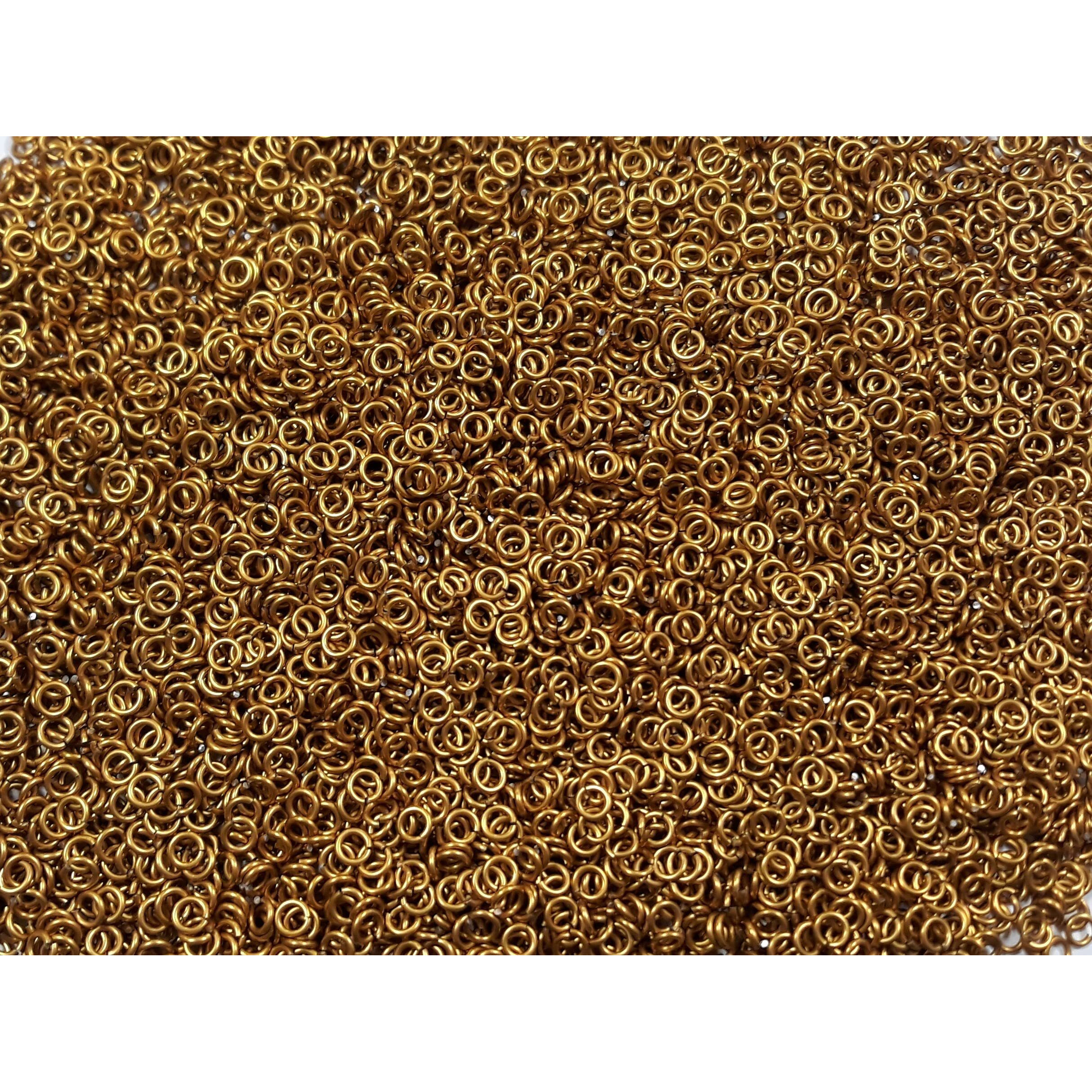 Chainmail Joe 1/4 Pound Gold Anodized Aluminum Jump Rings 18G 9/64" Id (2500+ Rings)