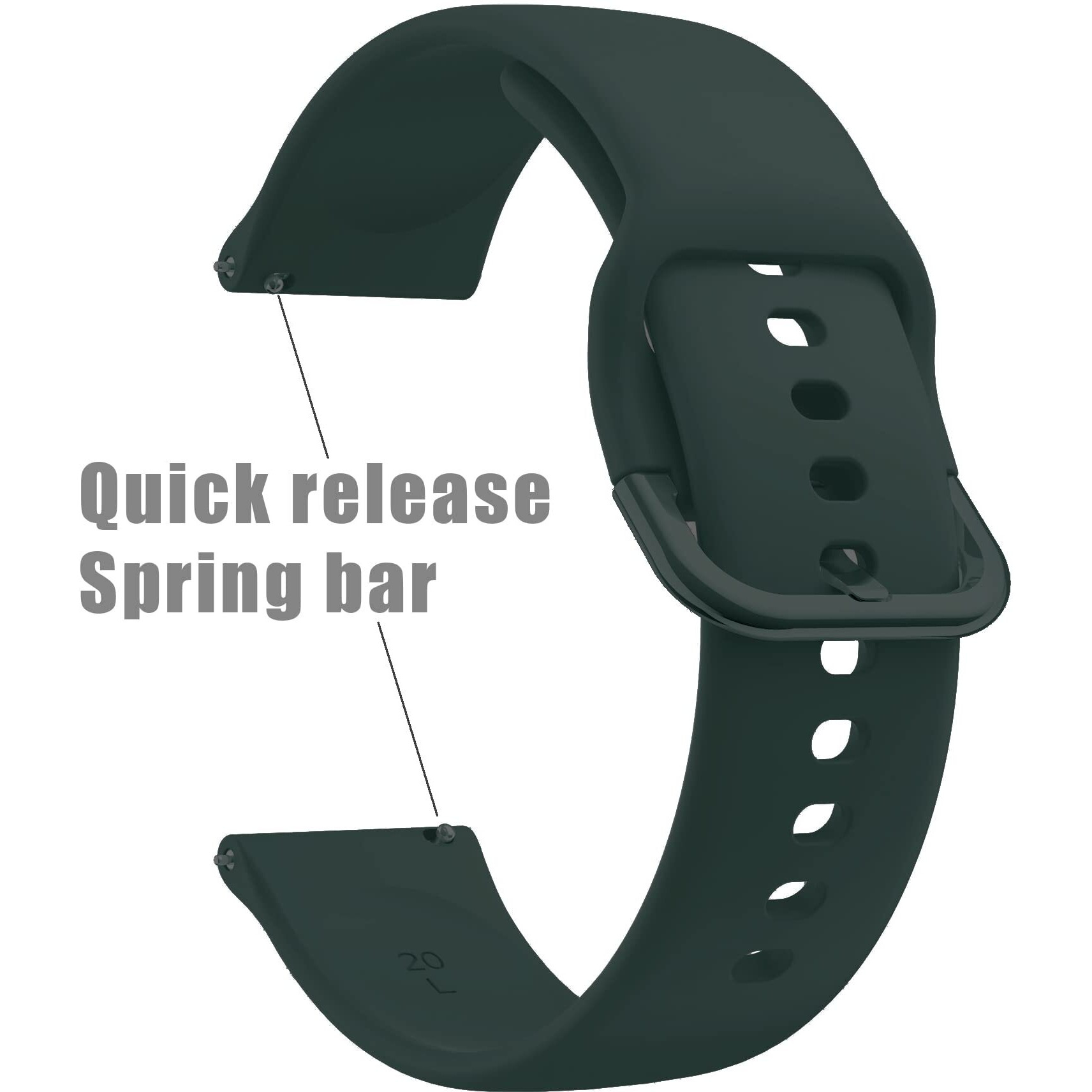 Watch Band For Omega X Swatch Moonswatch Watch Strap Speedmaster 20Mm Quick Release Rubber Watch Strap Replacement (Dark Green, 20 Mm)