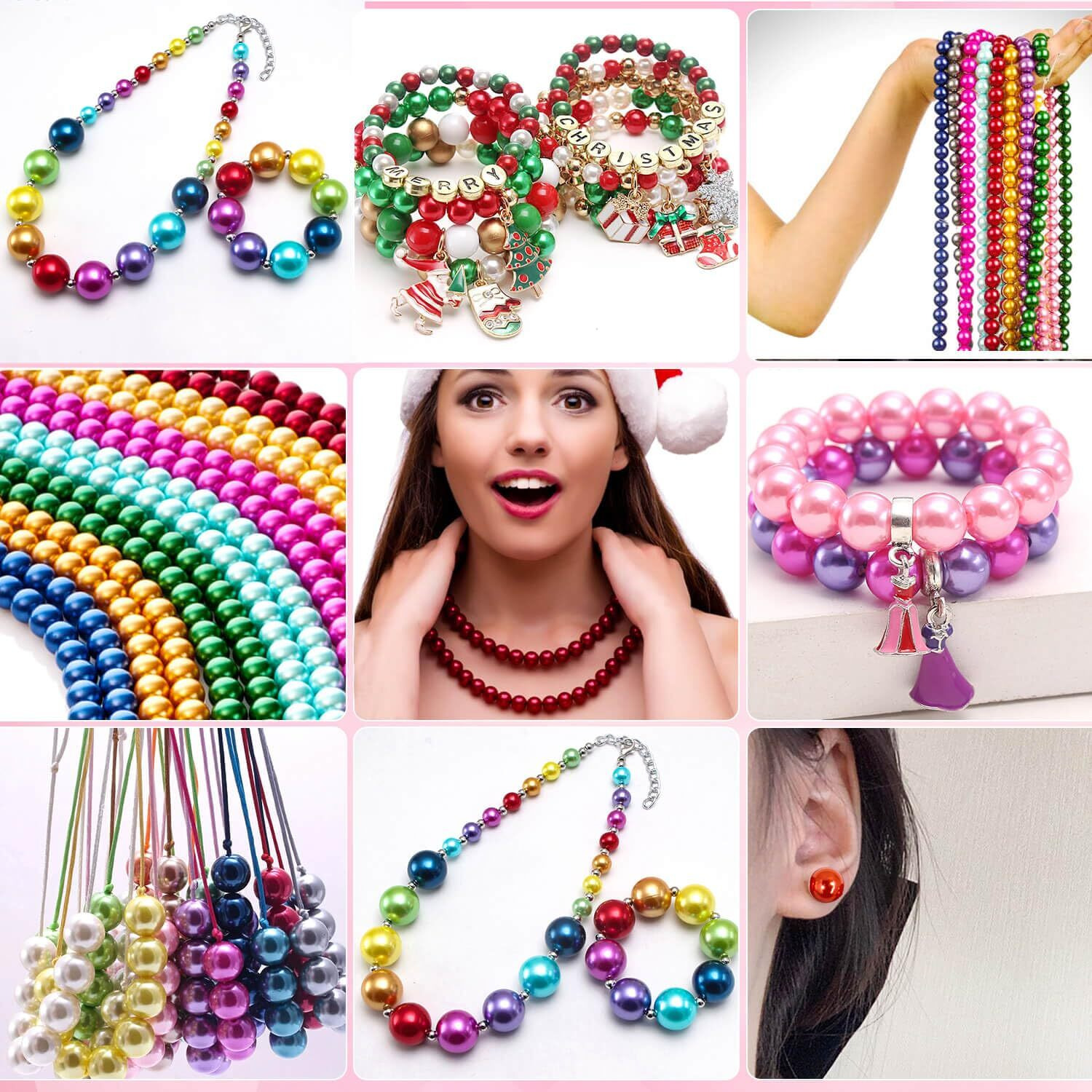 Blue Pearl Beads For Jewelry Making, 1750Pcs Royal Blue Pearl Craft Bead With Hole 4Mm 6Mm 8Mm 10Mm 12Mm Loose Spacer Bead For Necklace Bracelet Earrings Ring Choker Wedding Dress Decor (Blue)