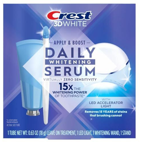 Crest Whitening Emulsions Leave-On Teeth Whitening Gel Kit With Led Accelerator Light, 0.63 Oz