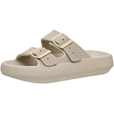 Cushionaire Womens Fame Recovery Slide Sandals With Comfort, Khaki 7