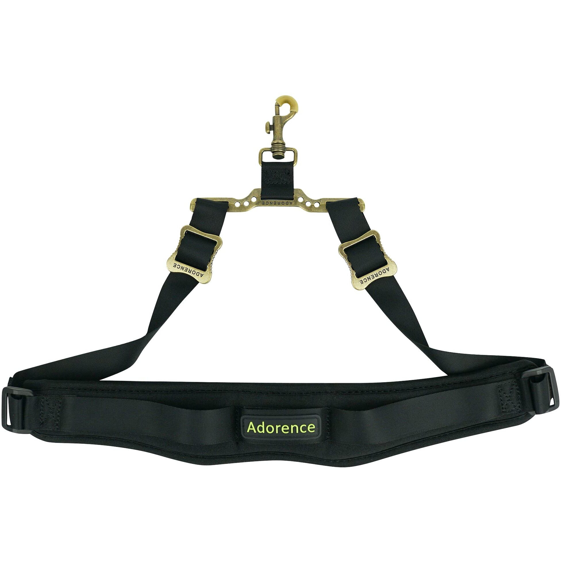 Adorence Saxophone Neck Strap With Cushioned Padding & Swivel Metal Hook - Comfortable Sax Strap For Tenor, Alto - Black, Metal Weight Spreader