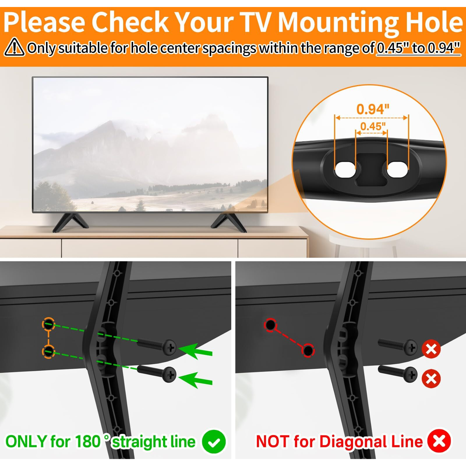 Tv Stand Legs For Tcl Tv Legs Replacement Compatible With Tcl Roku Smart Tv 32In 40In 43In 49In 50In 55In, Replacement Tv Feet With Screws For Tcl Tv Stand Legs - 32S321 40S325 43S303 50S425 55S525