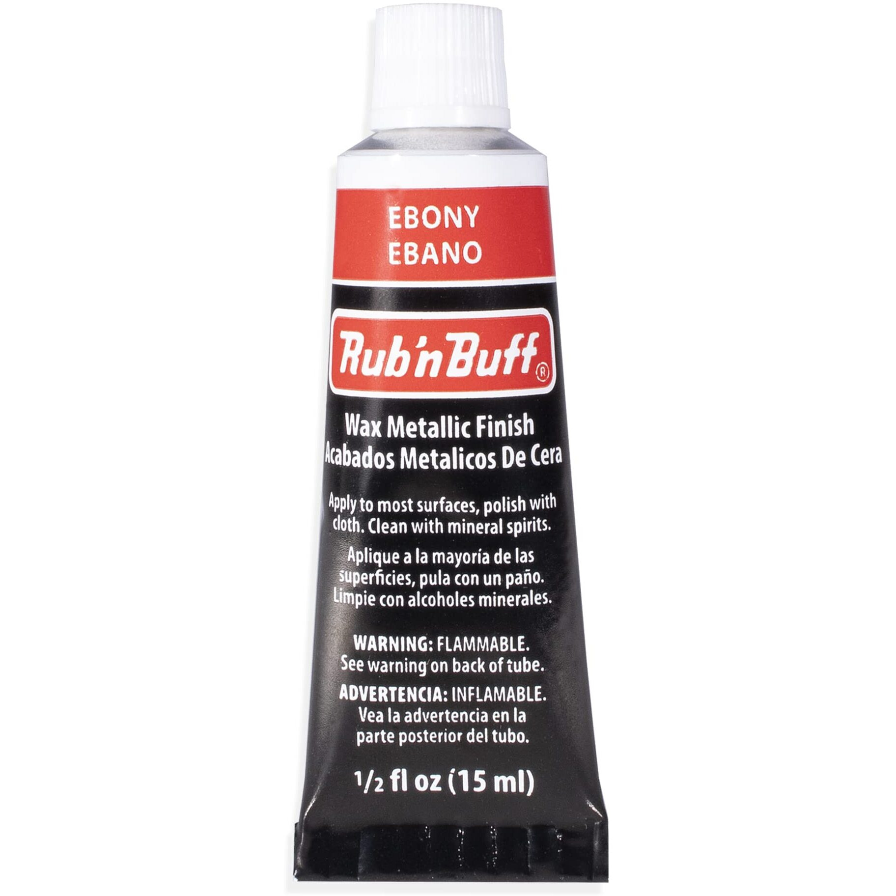 Amaco Rub N Buff Wax Metallic Finish - Rub N Buff Ebony 15Ml Tube - Versatile Gilding Wax For Finishing Furniture Antiquing And Restoration - Rub And Buff Colors Single Tube