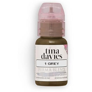 Tina Davies Professional X Perma Blend Brow Pigment - Permanent Eyebrow Makeup - Colours Heal True To Tone - High Retention - Grey, 1/2Oz