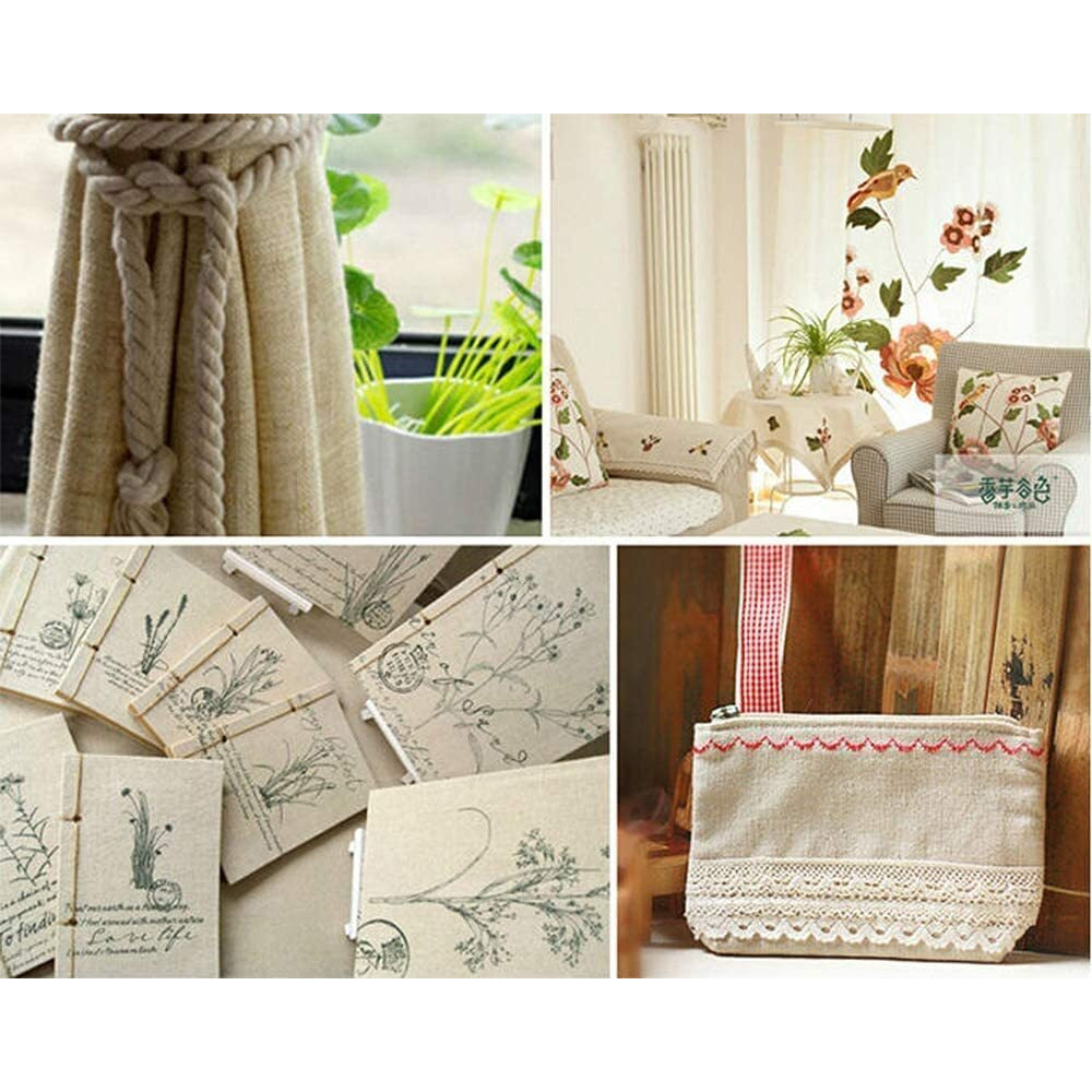 Linen Embroidery Fabric, Quilting Fabric Cloth Garments Crafts Accessories Square Embroidery Cloth, 20 By 62-Inch(Black)