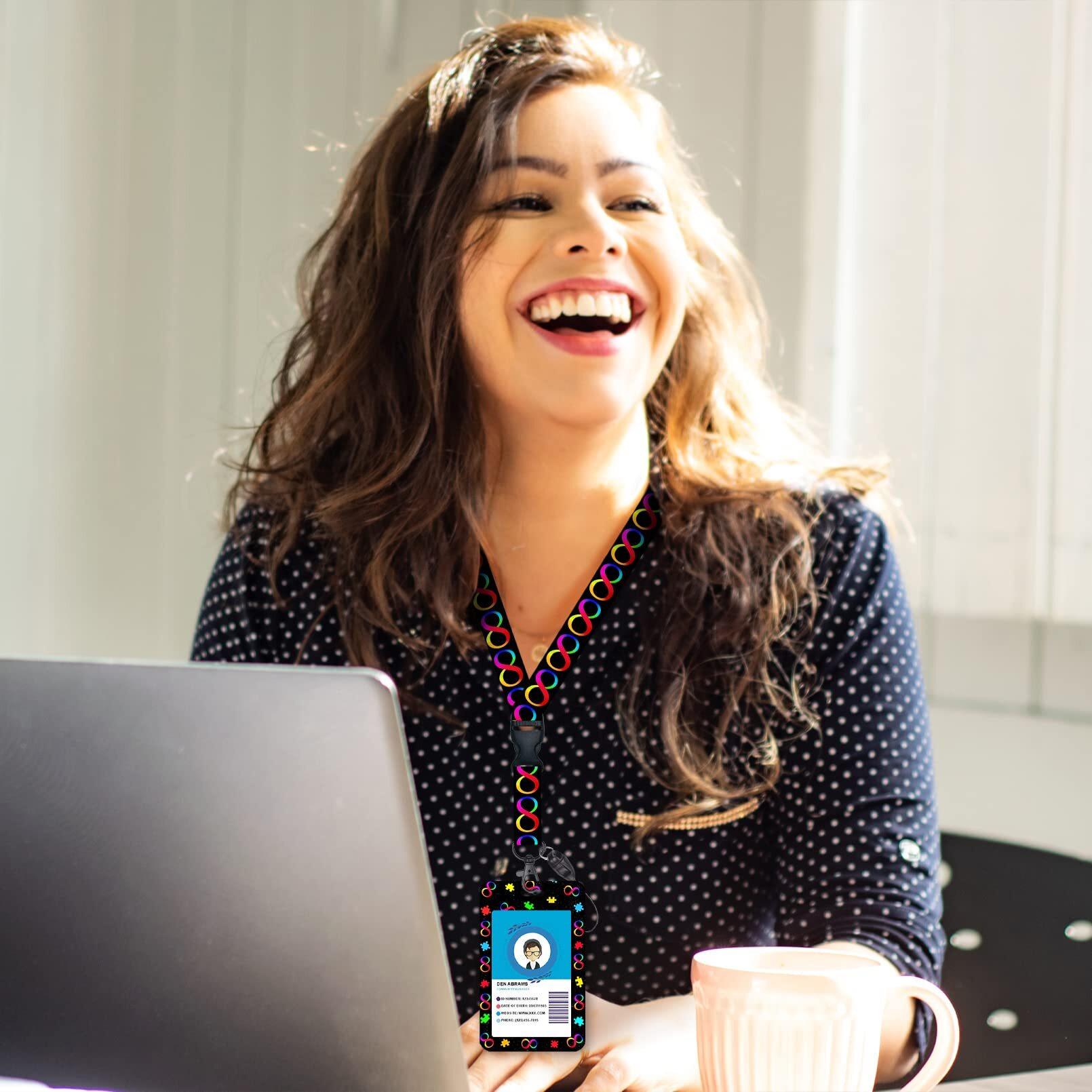 Id Badge Holder With Breakaway Lanyard, Retractable Badge Reel Heavy Duty, Autism Awareness Lanyards For Id Badges Ajustable, Teacher Nurse Work Office Gifts