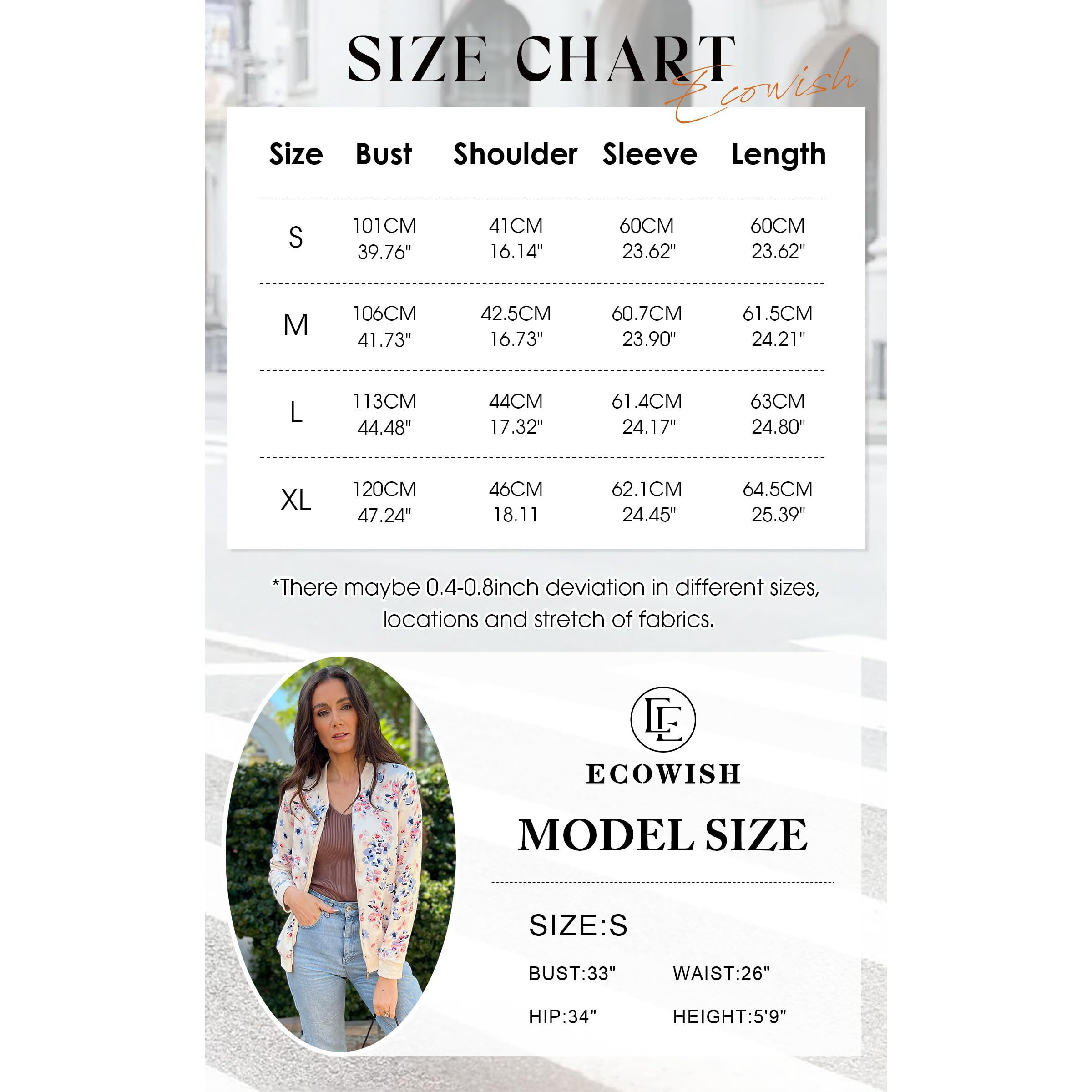 Ecowish Women's Casual Floral Zip Up Bomber Jacket Coat Stand Collar Lightweight Short Outwear Tops Windbreaker With Pockets 3303 Red X-Large