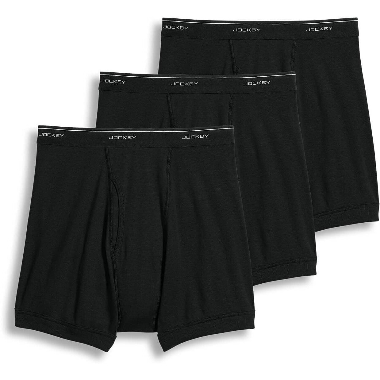 Jockey Mens Underwear Classic 5 Boxer Brief - 3 Pack, Black, Xl