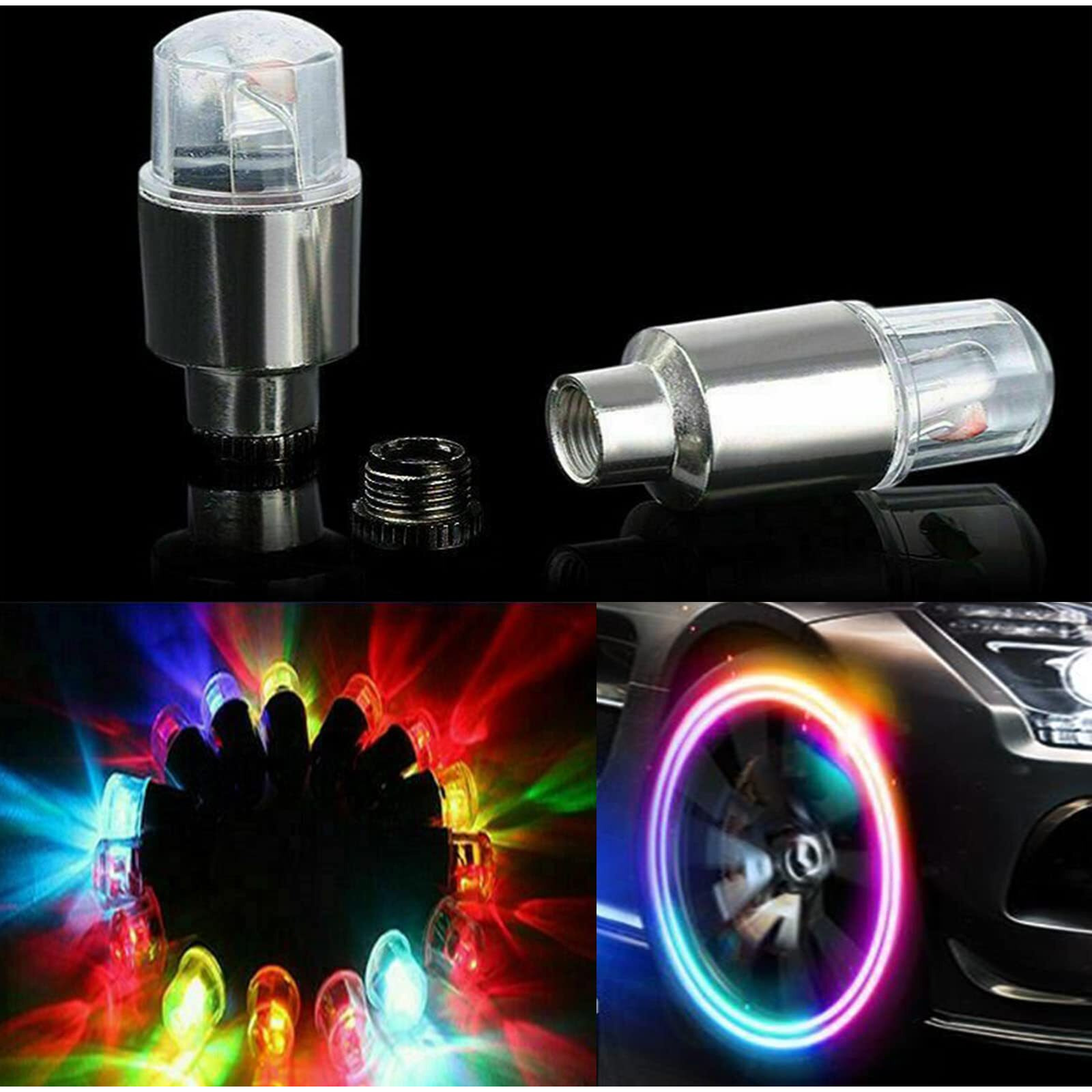 Ficbox 20 Pcs Led Wheel Lights Flash Light Tire Valve Cap Lamp For Car Trucks Motorcycle Bike (20Pcs Mixed)