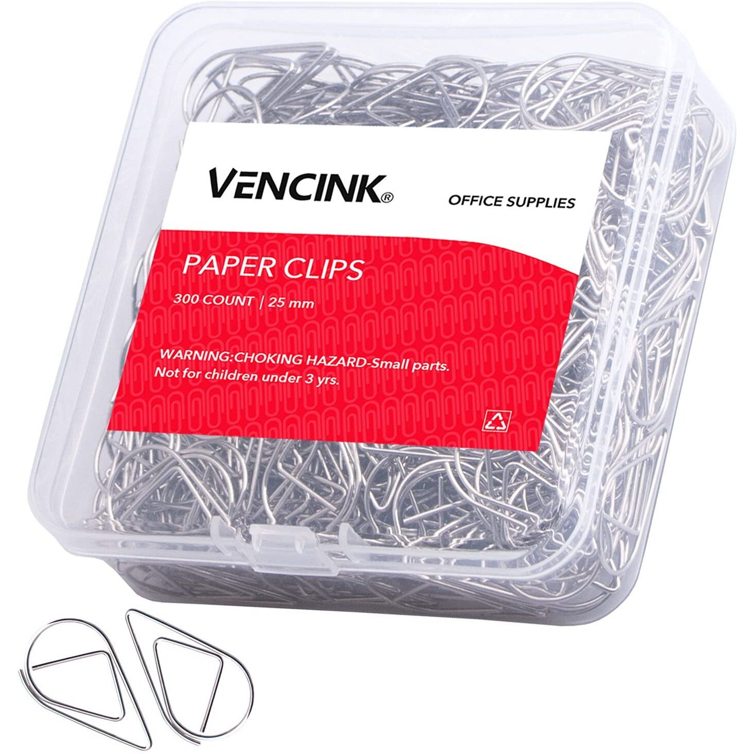 300 Pieces Silver Cute Paper Clips Smooth Stainless Steel Drop-Shaped Wire Small Paperclips For Office Supplies Wedding Women Girls Kids School Students Paper Document Organizing By Vencink