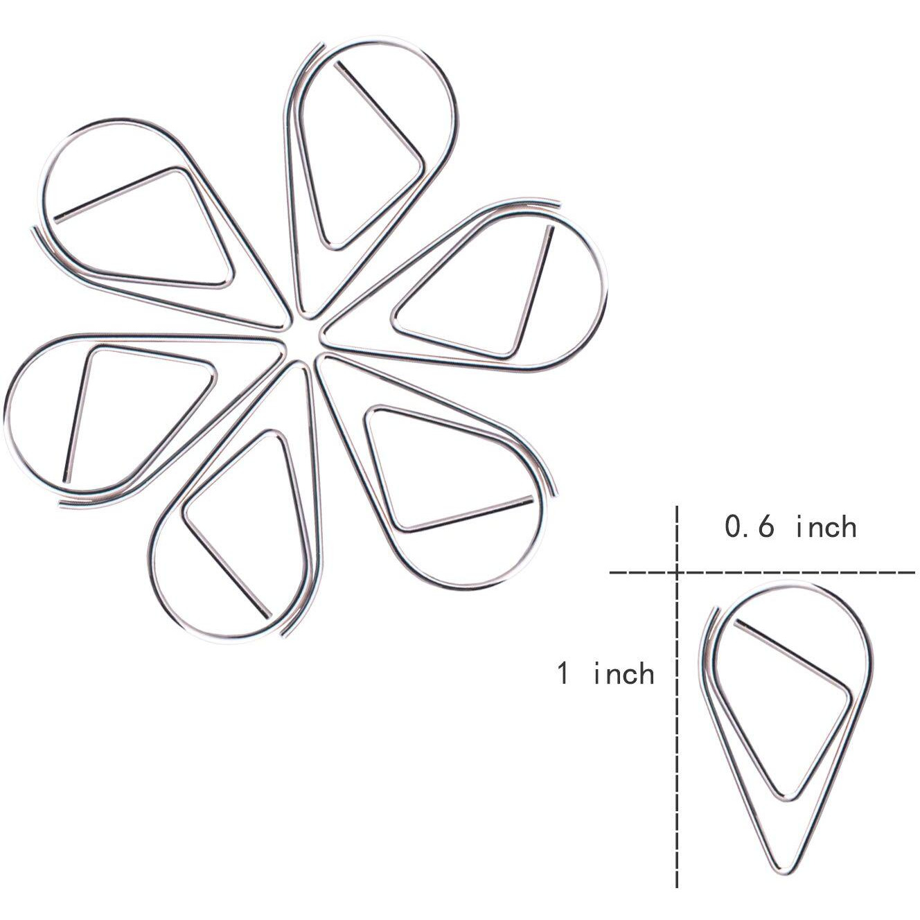 300 Pieces Silver Cute Paper Clips Smooth Stainless Steel Drop-Shaped Wire Small Paperclips For Office Supplies Wedding Women Girls Kids School Students Paper Document Organizing By Vencink