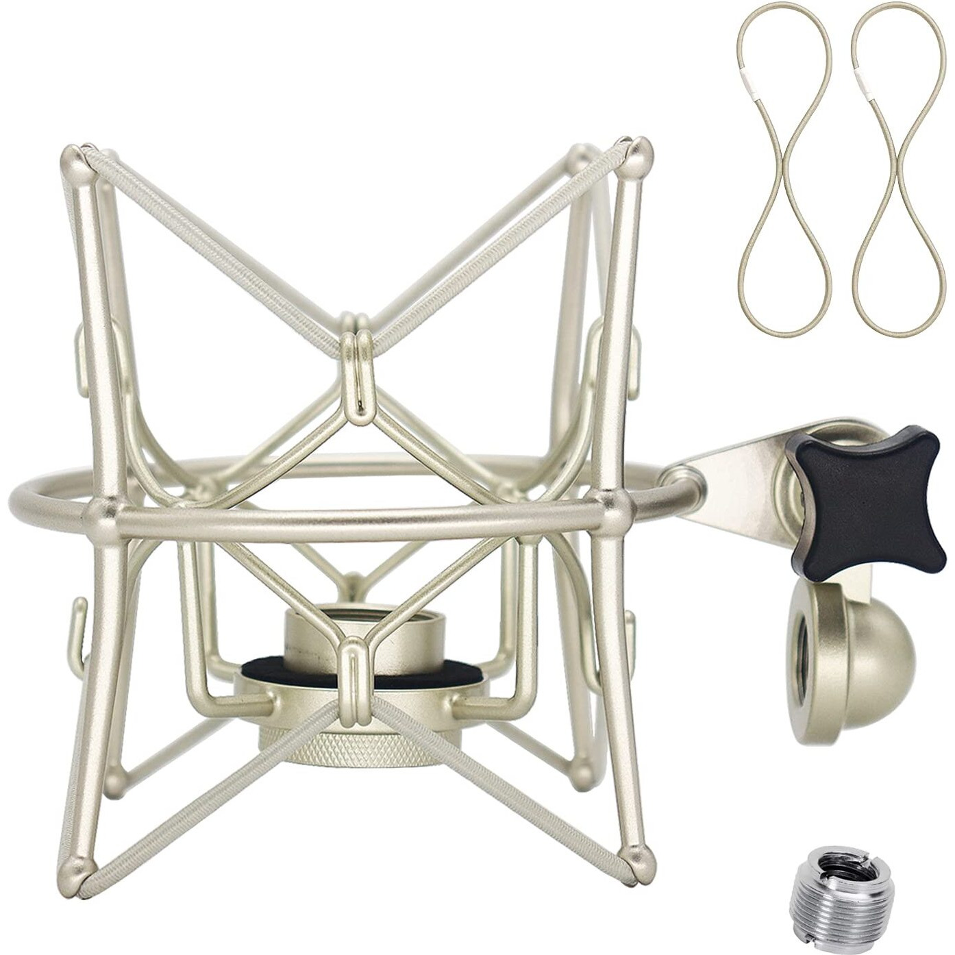 Suuntok Microphone Shock Mount Anti-Vibration Mic Holder Spider Recording Mic Shockmount Stand Compatible With Neumann U87 Ai,U67 Set,U89 I And Tlm 67 (Champagne)