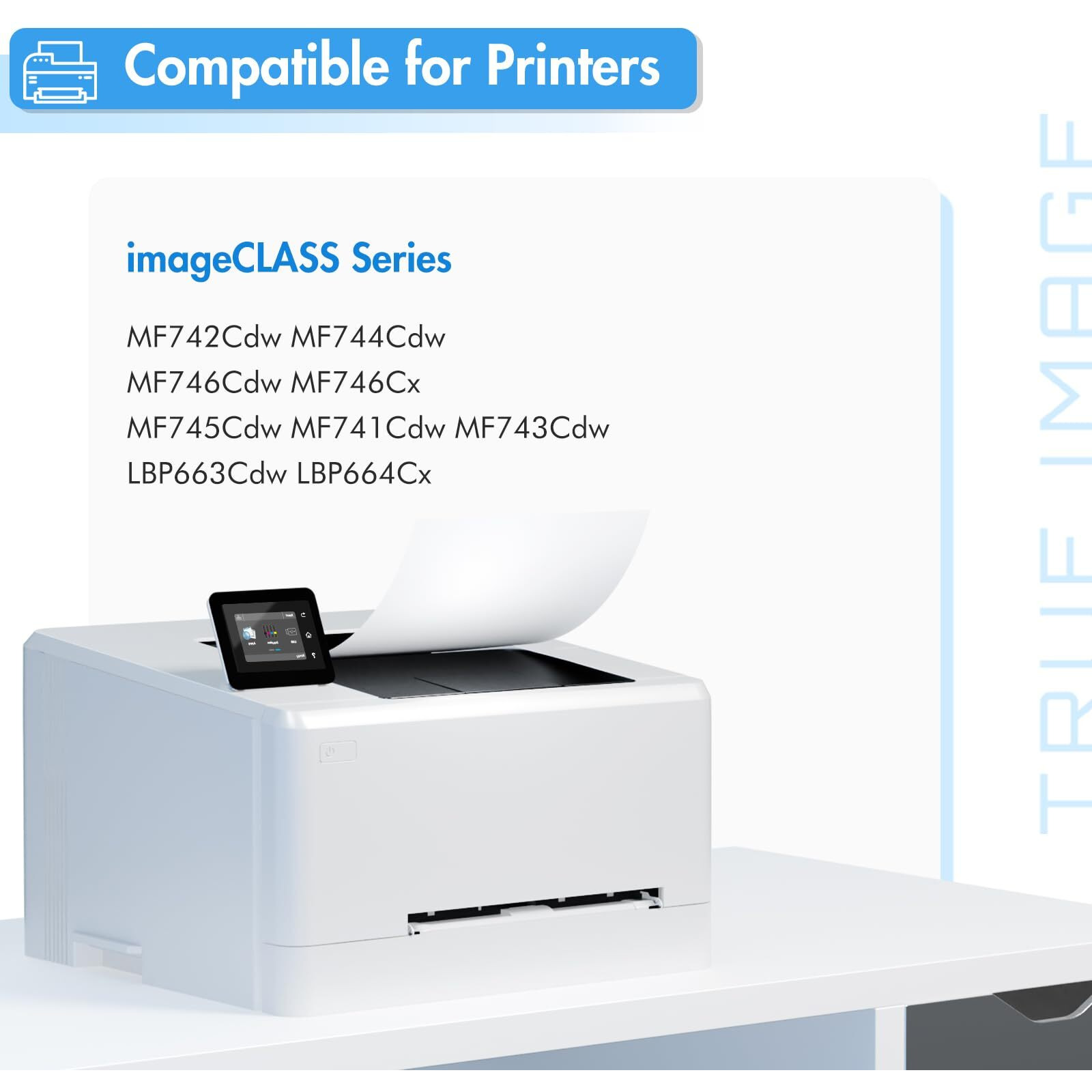 True Image Compatible 055H 055 Toner Cartridge Replacement For Canon 055H 055 High Capacity For Canon Color Imageclass Mf743Cdw Mf741Cdw Mf746Cdw Mf743 Printer (Black Cyan Magenta Yellow, 4-Pack)