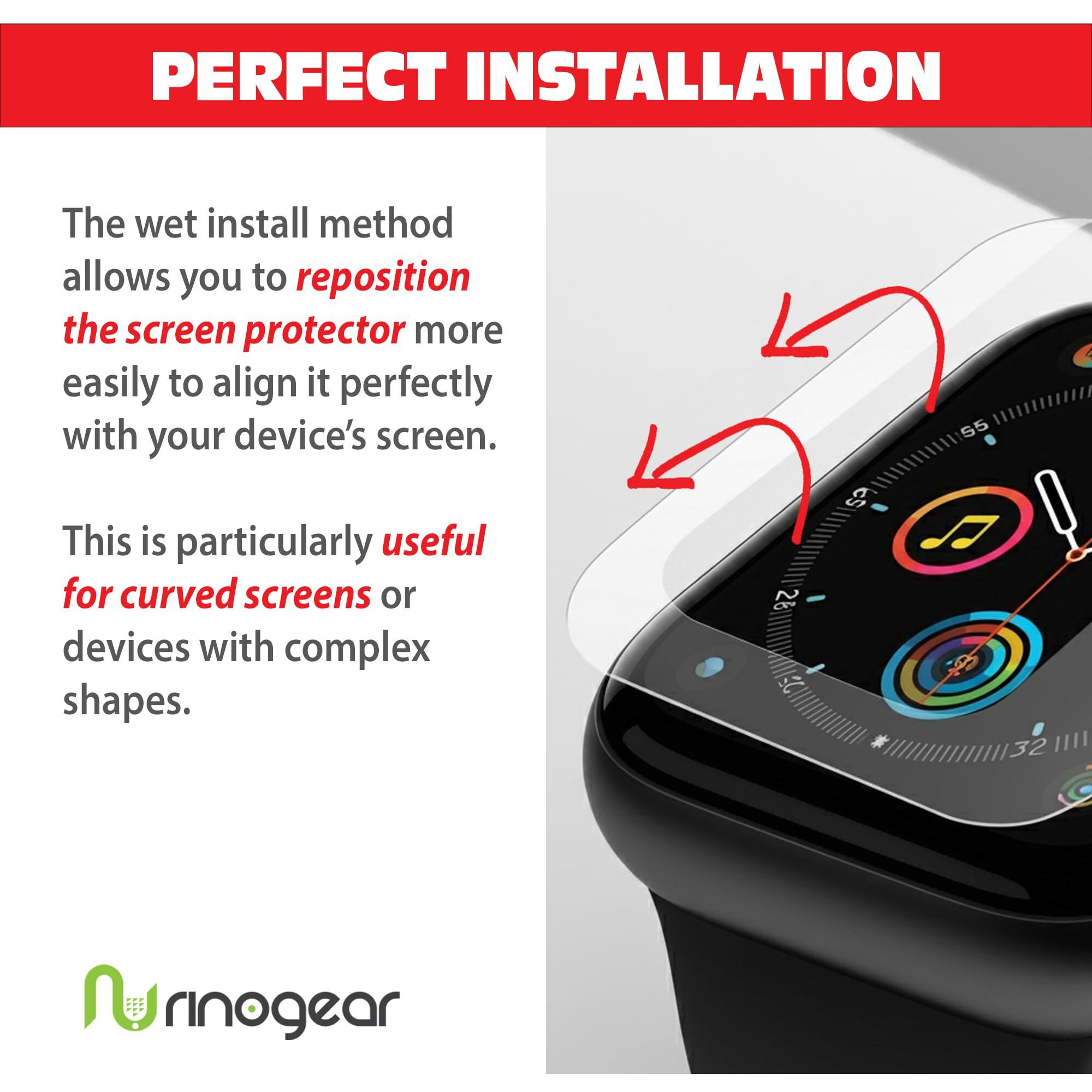 Rinogear (8-Pack) Screen Protector For Fitbit Charge 6 / Charge 5 Screen Protector [Flexible Clear Film] Case Friendly Accessories