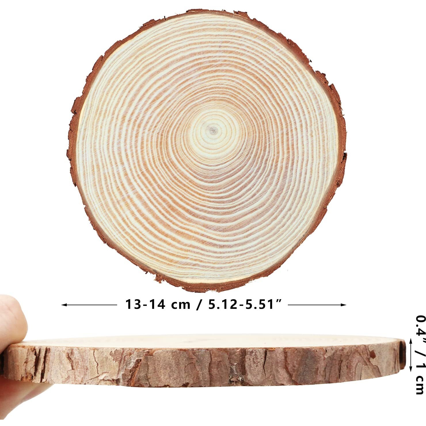 Fswcck 17 Pcs Unfinished Wood Slices For Centerpieces 5.1-5.5 Inch,Round Wooden Discs With Tree Bark,Wood Cookies Circles For Crafts Christmas Ornaments,Wood Slice For Rustic Wedding Decoration