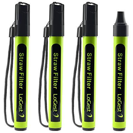 4 Pack Water Filter Straw - Water Purifying Device - Portable Personal Water Filtration Survival - For Emergency Kits Outdoor Activities And Hiking - Water Filter Camping Travel Survival Backpacking