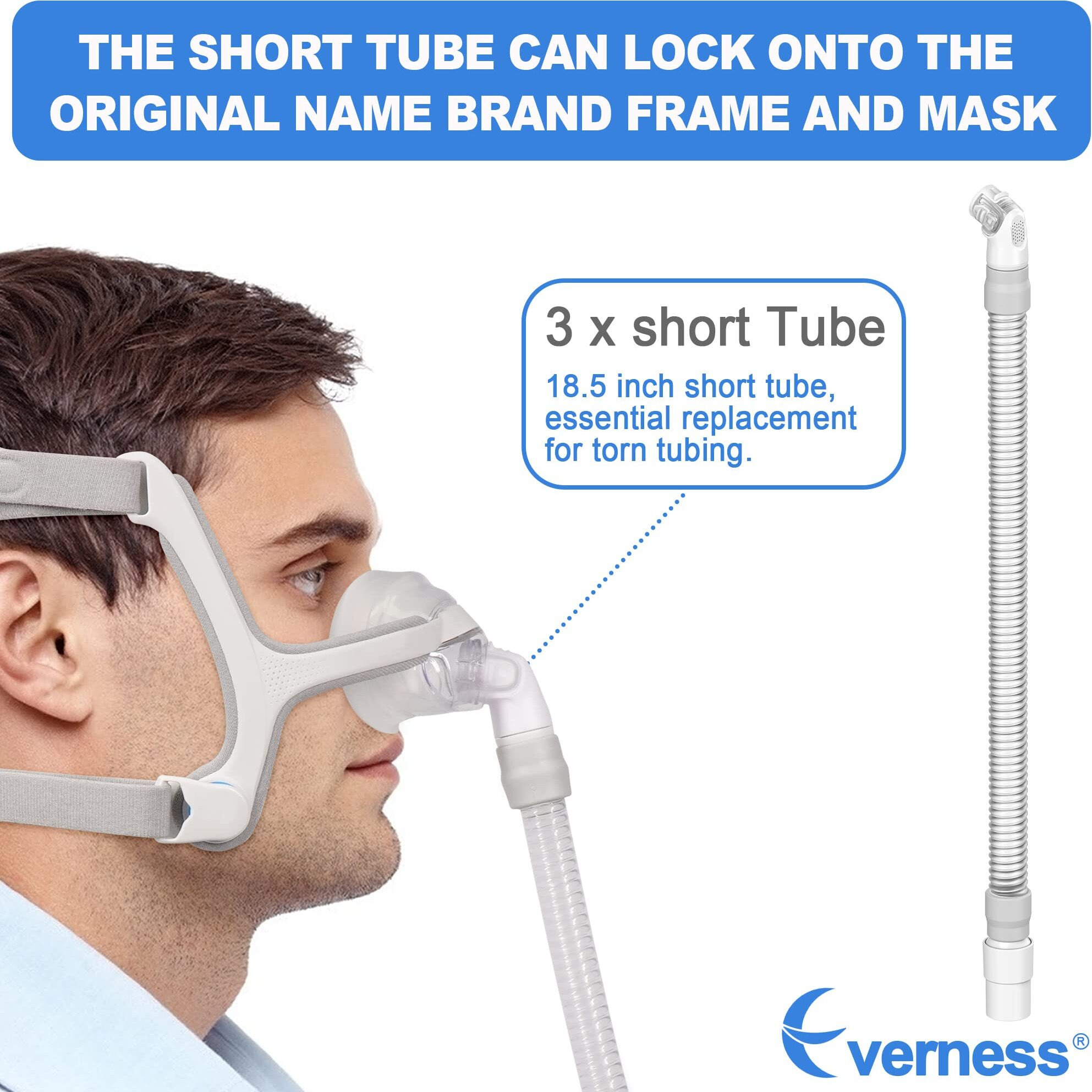 3 Packs Replacement Short Hose For N20, Reduce Air Leaks & Noisy Sound, Included 3 Pcs Of Short Tubes, Quick-Release Elbows And Swivels In One Package Supplies By Everness