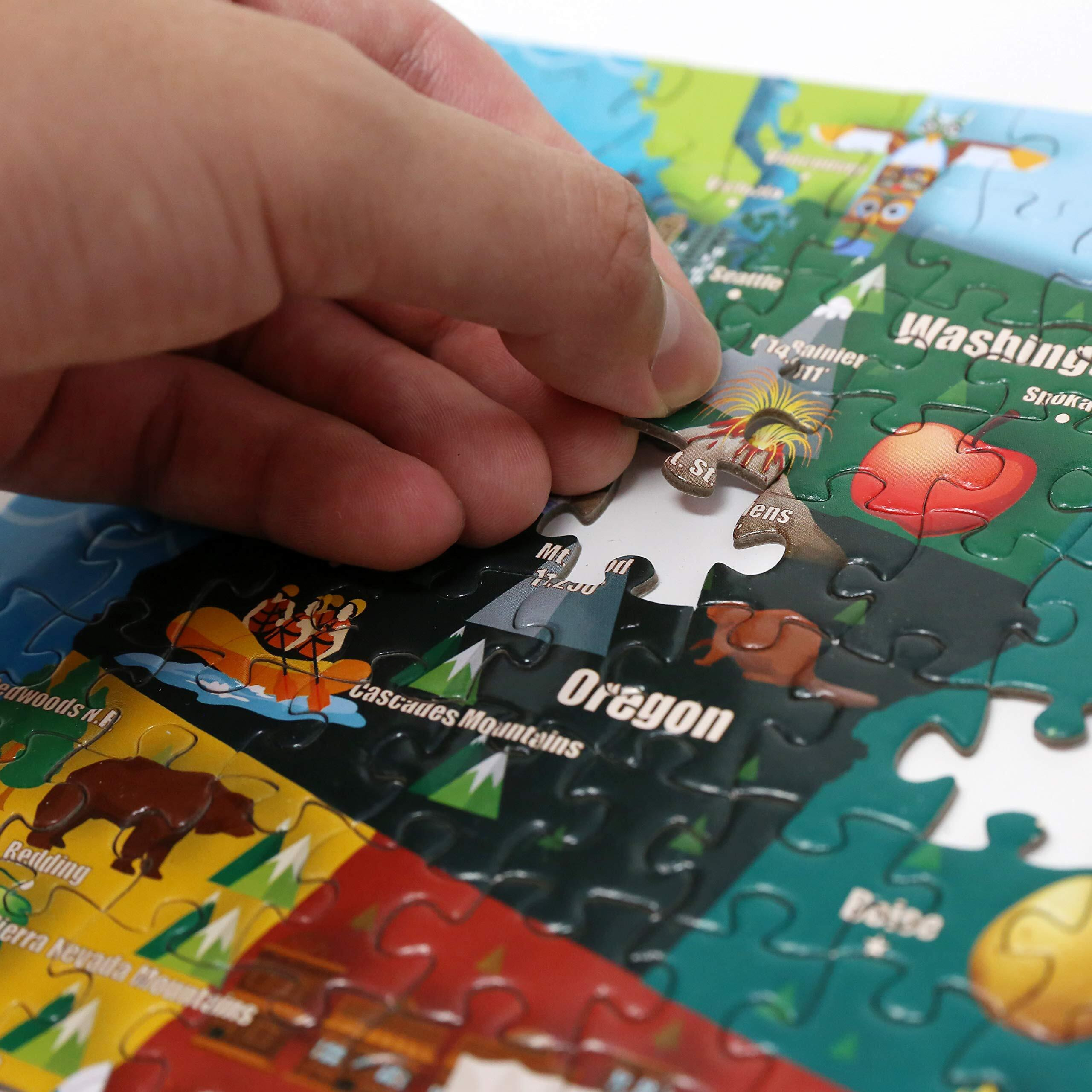 Think2Master Colorful United States Map 1000 Pieces Jigsaw Puzzle For Kids 12+, Teens, Adults & Families. Great Educational Gift For Interest In The Usa Map. Size 26.8 X 18.9