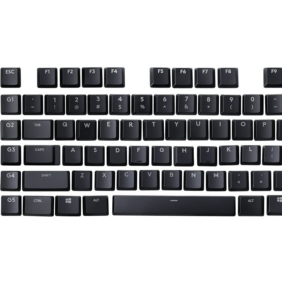 Huyun A Full Set 109 Keycaps Replacement For Logit G813/G815/G913/G915 Tkl Rgb Mechanical Gaming Keyboard Black