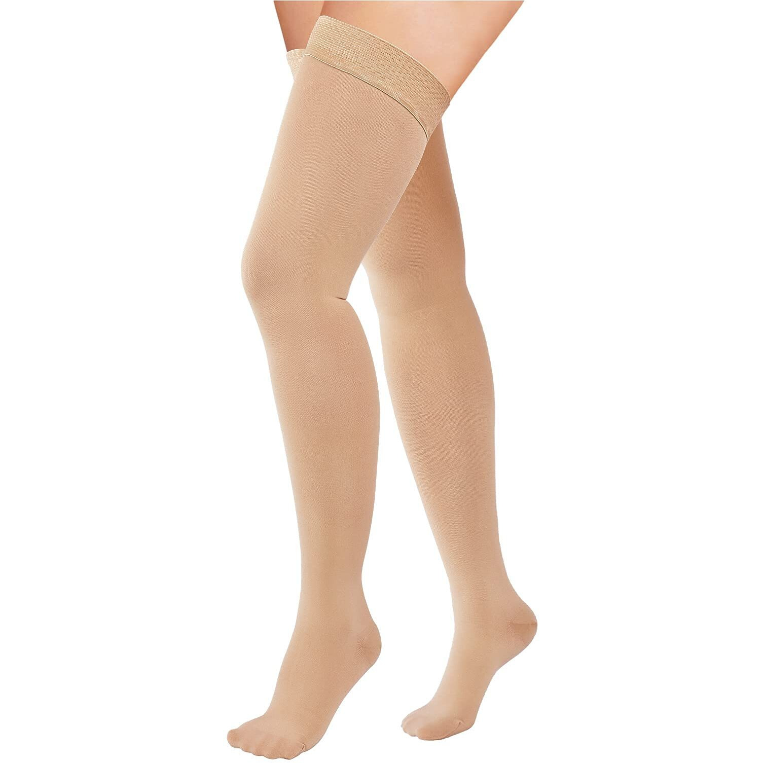 Thigh High Compression Stockings 20-30 Mmhg, Closed Toe Socks For Women & Men