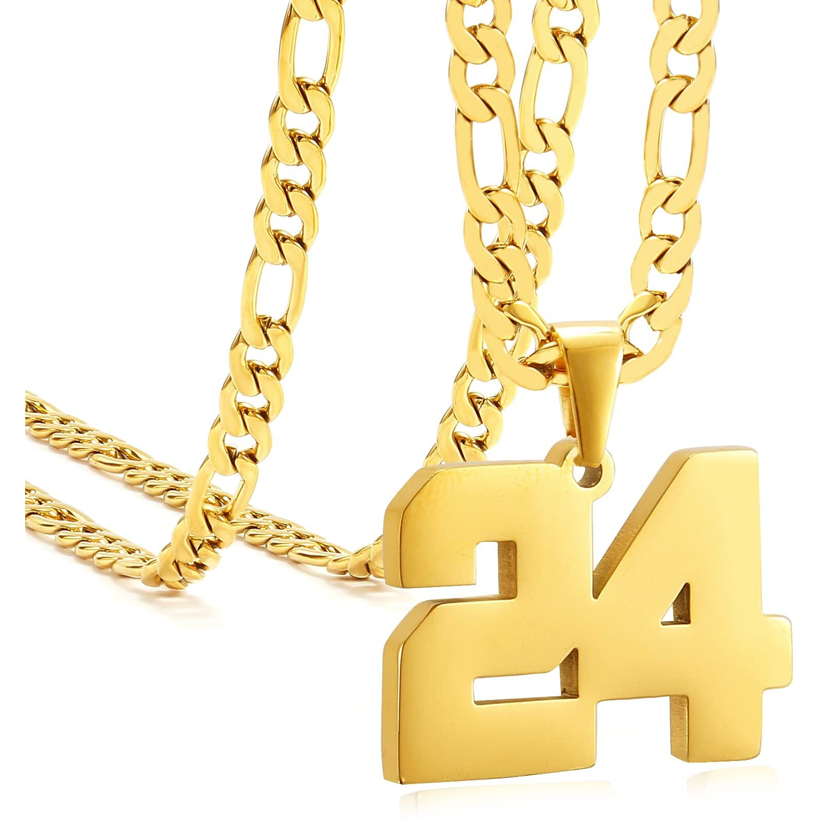 Mimitlty Personalized Jersey Number Necklaces For Mens,Athletes Stainless Steel Sport Number Pendant Chain For Boys Baseball/Basketball/Football Team Inspiration Jewelry With Gifts