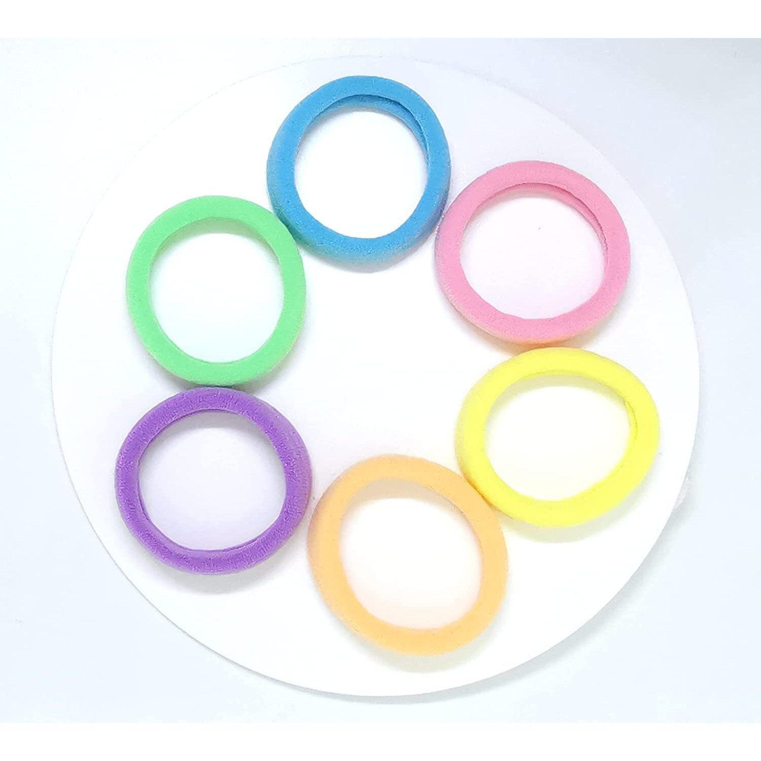Antye Hair Ties, 100Pcs Any Fit No Damage Hair Cutton Seamless Hair Elastic Pony Tail Holders For Thick Or Thin Hair No Snag, Dent, Or Breakage, Mult-Light Color