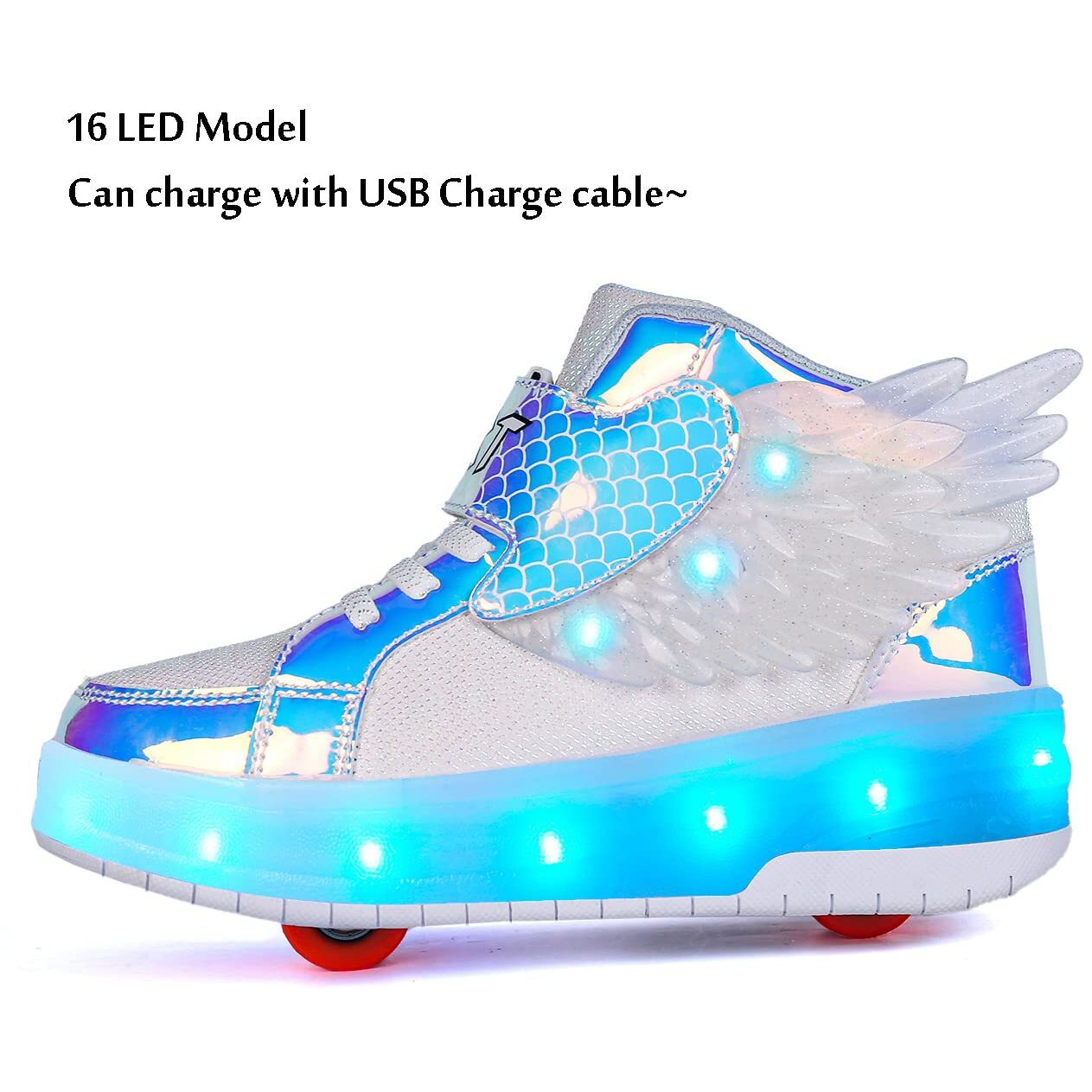 Nsasy Kids Roller Shoes Boy Girl Sneakers With Wheels Become Sport Sneaker With Led For Christmas Birthday Children Show Gift