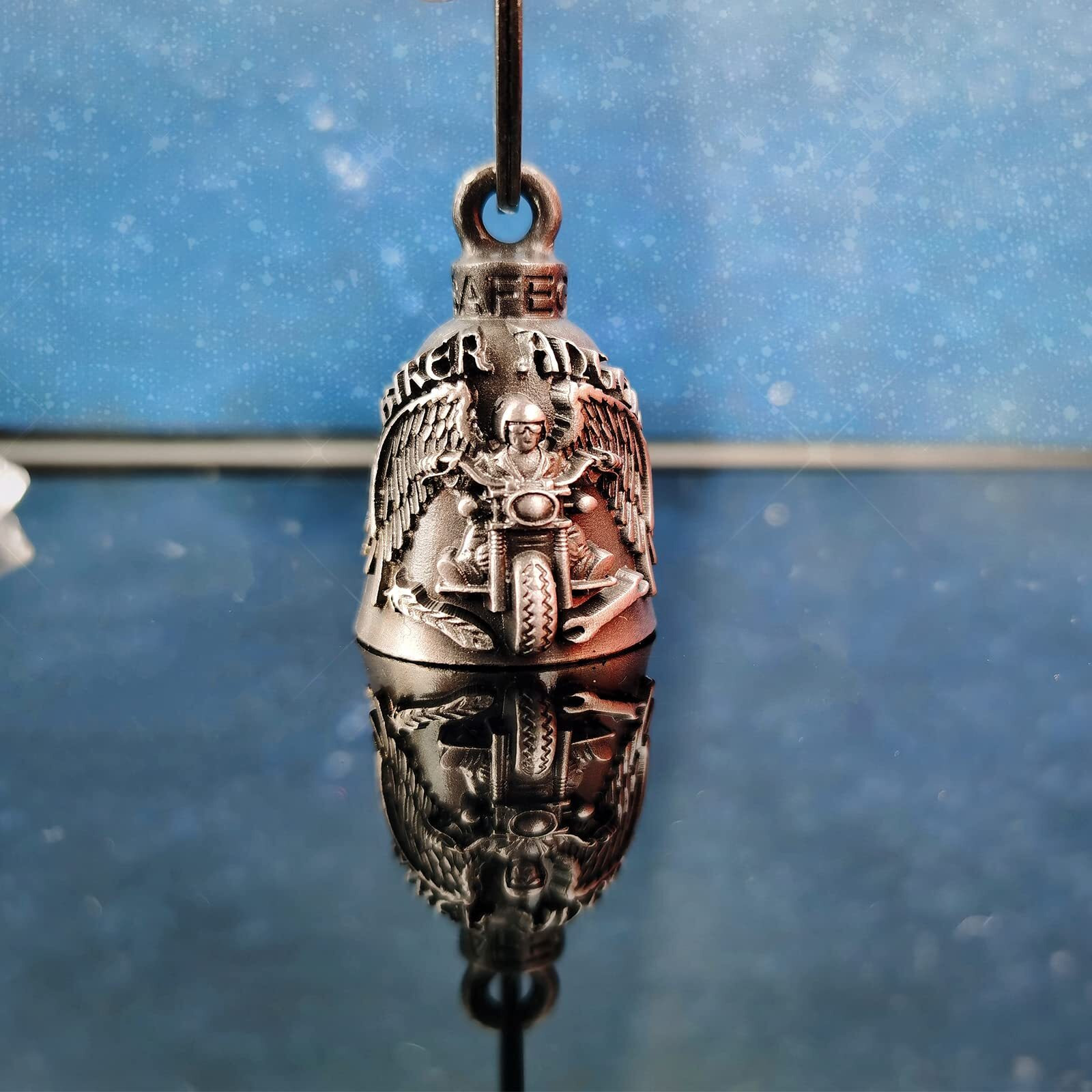 Motorcycle Bell With Hanger For Biker, Good Luck Biker Bells & Motorcycle Accessories, Key Chain With Delicate Luck Bell