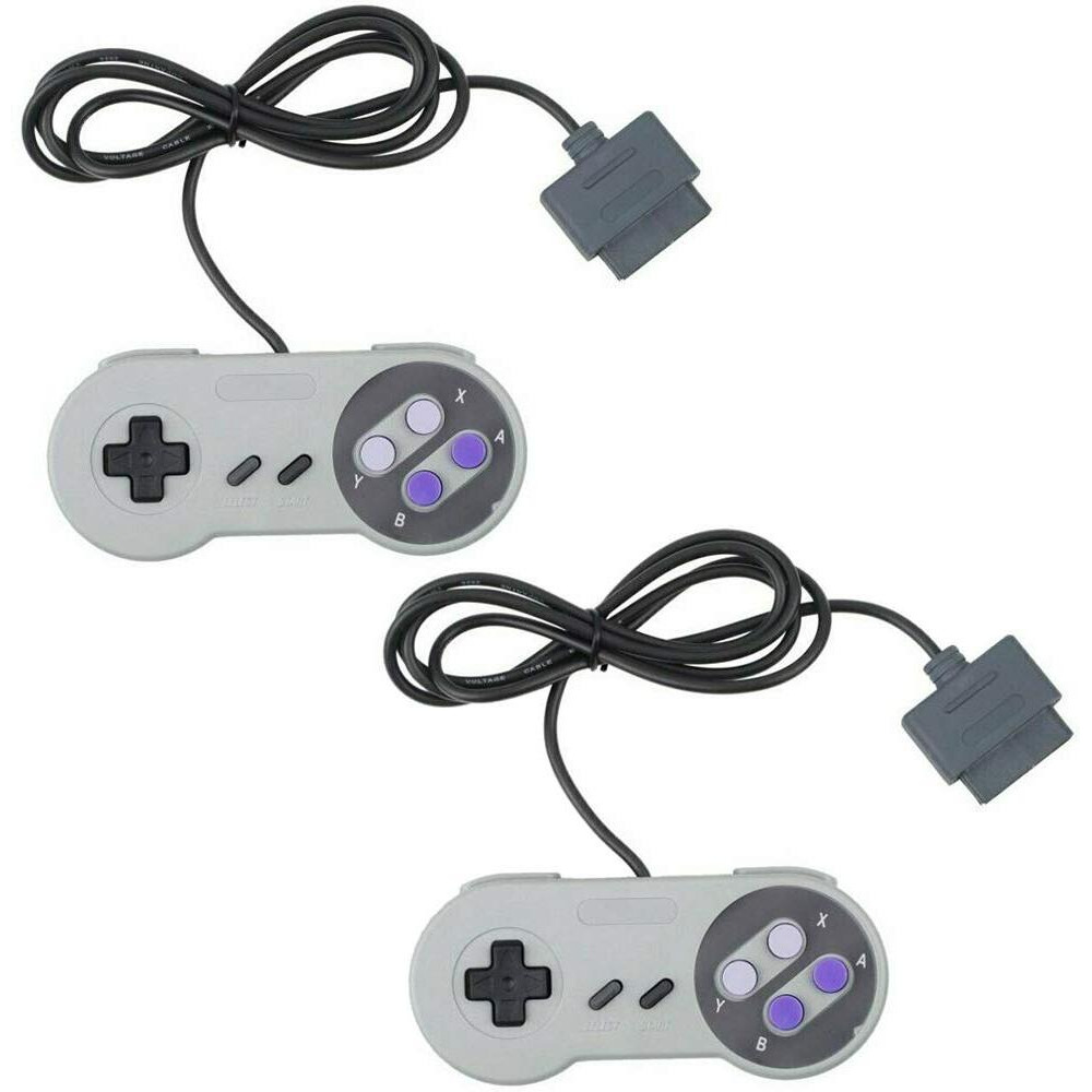 Rojuna 2 Packs Replacement Controller Gamepad For Snes, Game Controller For Original Super Nintendo Game Entertainment System