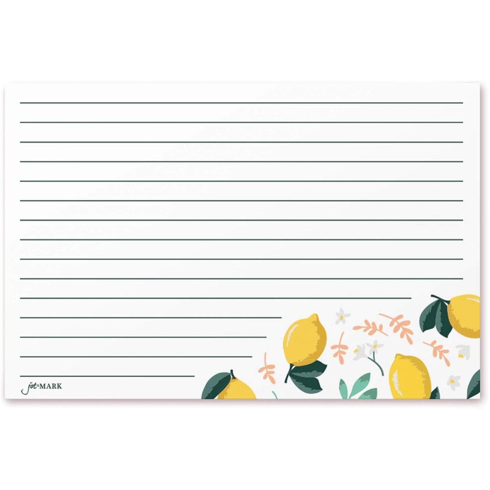 Jot &Amp Mark Recipe Cards | Lemon Zest Print Double Sided 4-X-6-Inch Set Of 50