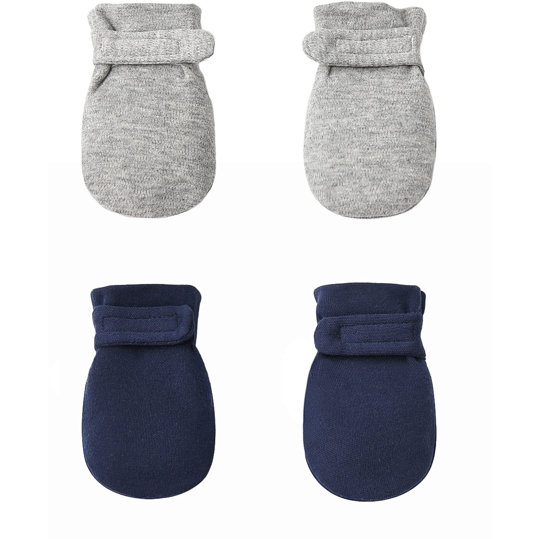 Newborn Baby No Scratch Mittens Stay On, 100% Cotton Breathable, Adjustable Infant Gloves For Baby Boys Girls Mittens