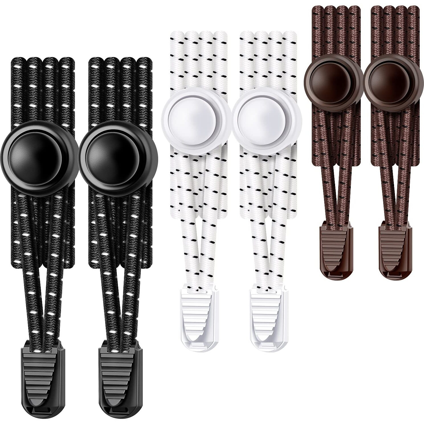 Upugo Elastic Shoe Laces, 3 Pairs No Tie Shoe Laces Tieless For Kids, Adults, Elderly, One Size Fit All