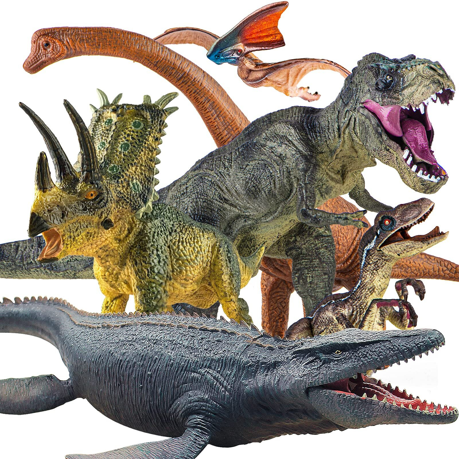 Lavesom 6Pcs Jumbo Dinosaur Toy Set, Realistic Dinosaur Toys For Kids - Large Dino Playset For Boys And Girls 3 4 5 6 7 Year Old Children Birthday Dinosaur Lovers