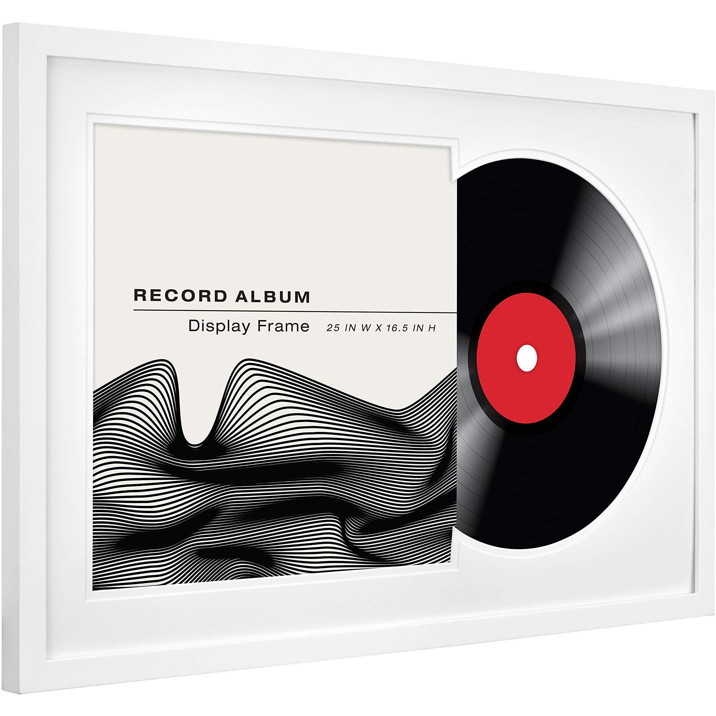 Mcs Double Groove Record Album Frame, White, 16.5 X 25 In