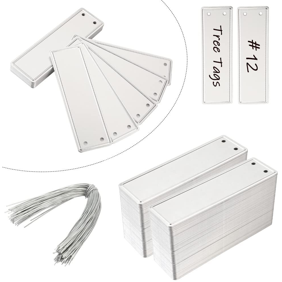 Aluminum Plant Label, 200Pcs Metal Plant Labels Aluminum Tree Tags With Metal Wires Double-Sided Write On Metal Tags For Plant Markers, Tree Tags, Outdoor Identification And Greenhouse (200Pcs)